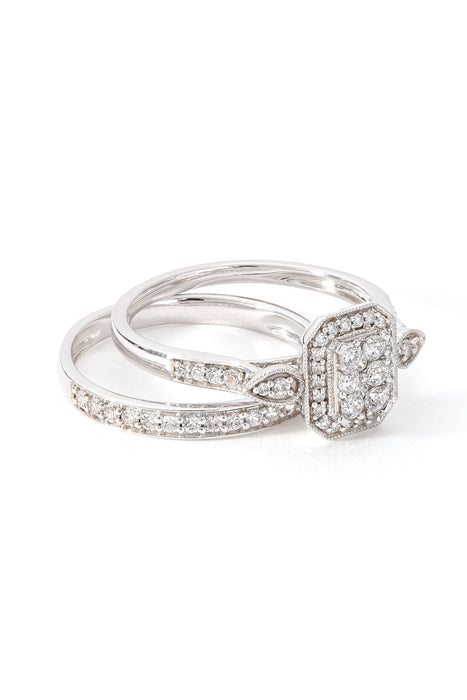 9ct White Gold 0.50ct Diamond Bridal Set