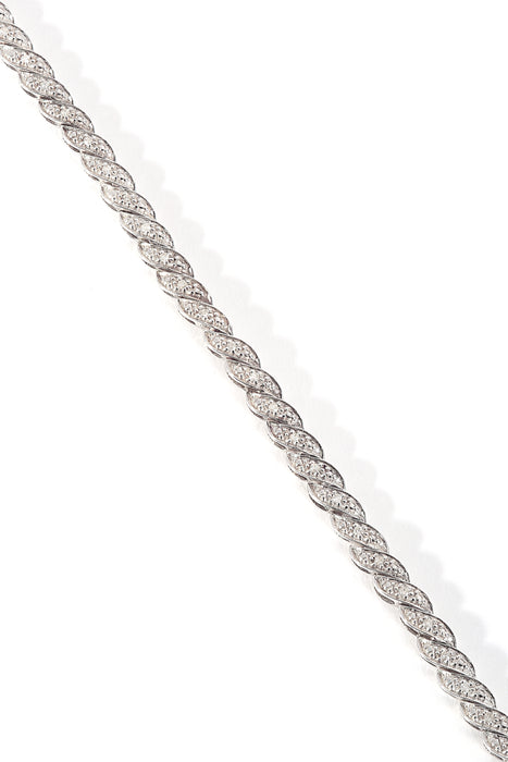 Sterling Silver 0.26ct Diamond Swirl Tennis Bracelet