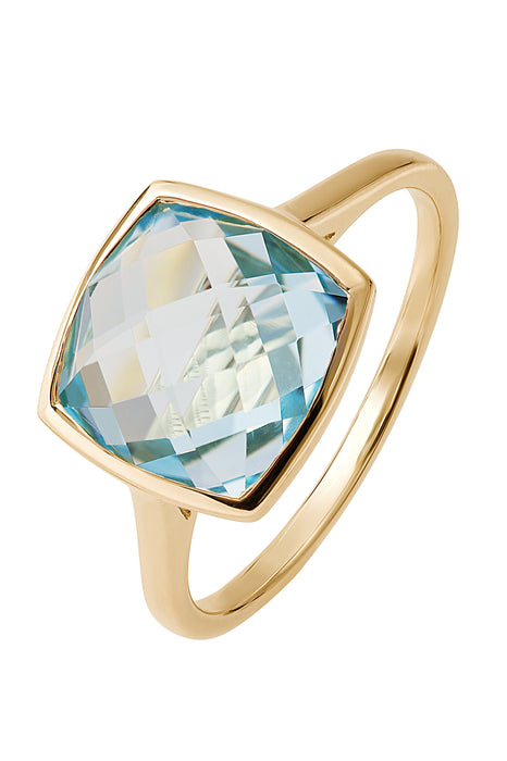 9ct Yellow Gold Sky Blue Topaz Ring