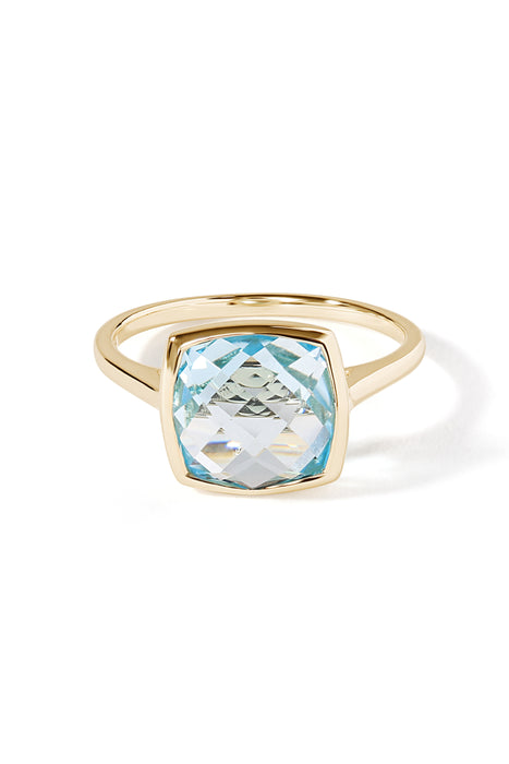 9ct Yellow Gold Sky Blue Topaz Ring