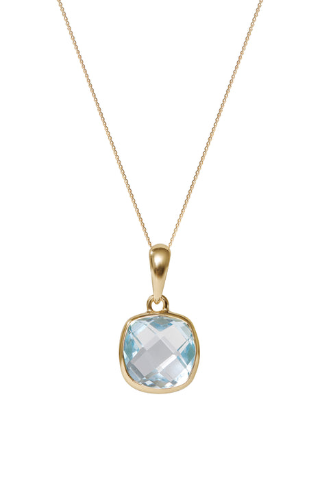 9ct Yellow Gold Sky Blue Topaz Pendant