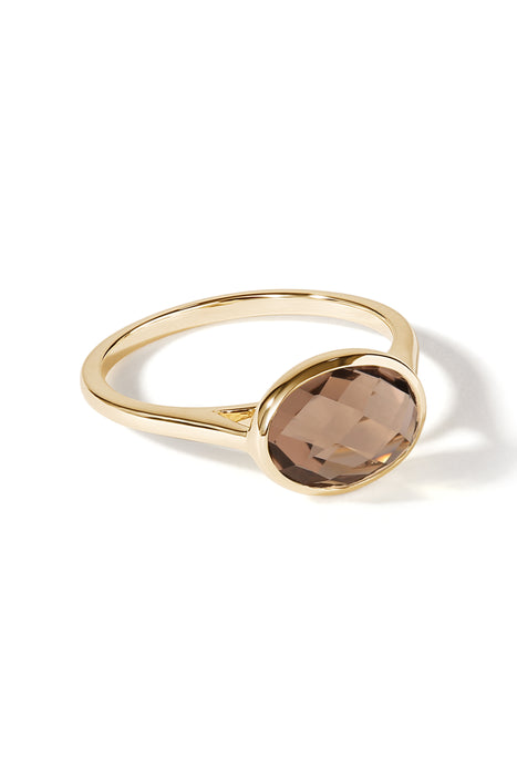 9ct Yellow Gold Smoky Quartz Ring