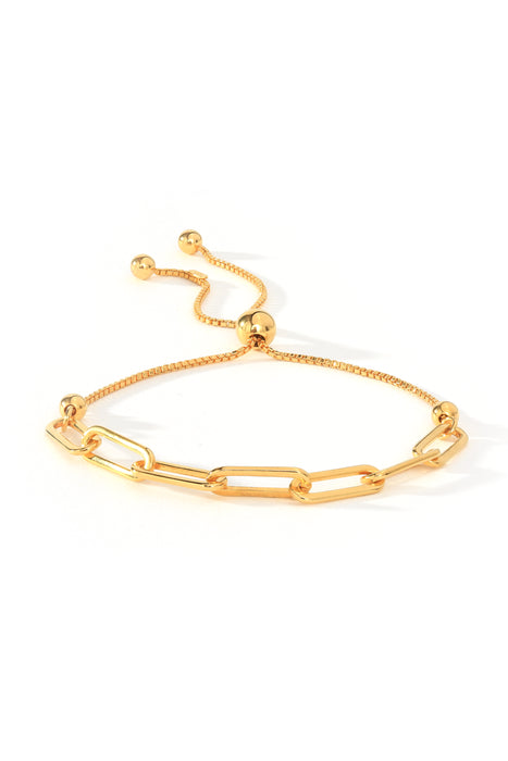 Sterling Silver Gold Plated Oval Link Friendship Bracelet