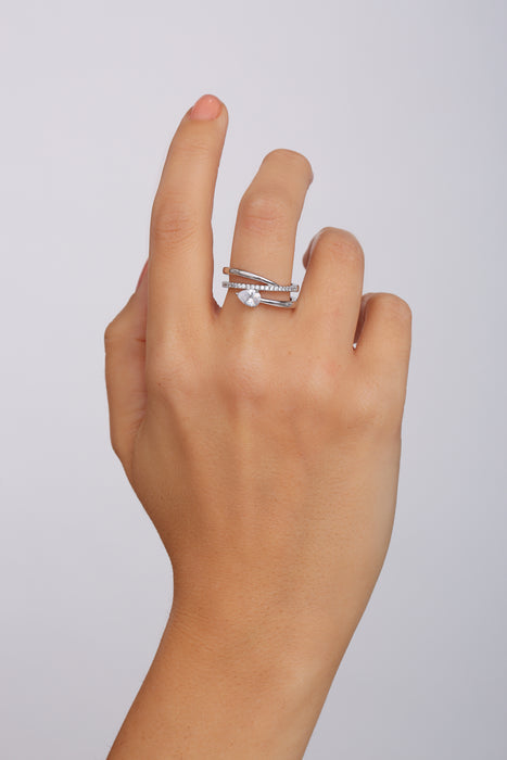 Sterling Silver Cubic Zirconia Wrap Ring