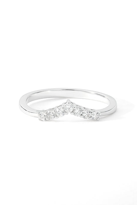 9ct White Gold 0.16ct Diamond Wishbone Ring