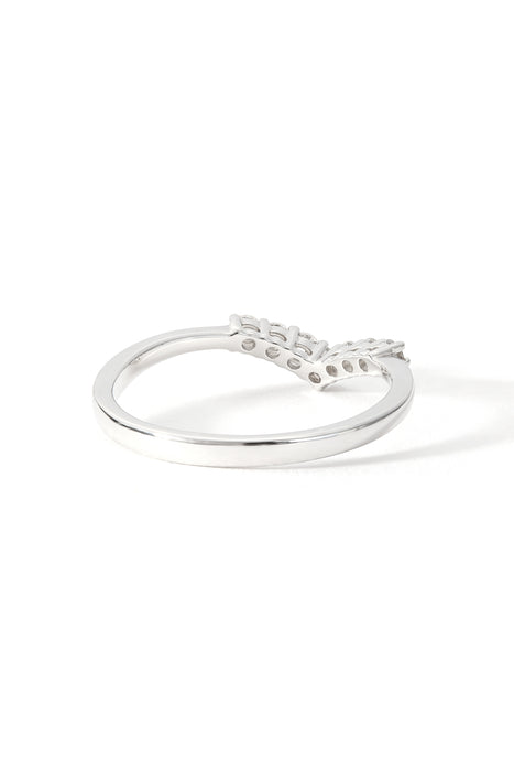 9ct White Gold 0.16ct Diamond Wishbone Ring