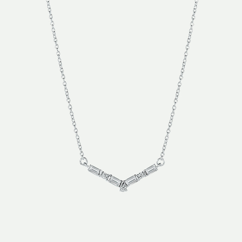 Nadia | 9ct White Gold 0.13ct tw Lab Grown Diamond Chevron Necklace
