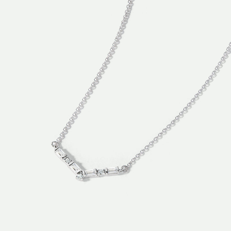 Nadia | 9ct White Gold 0.13ct tw Lab Grown Diamond Chevron Necklace