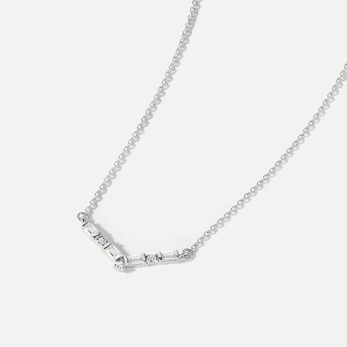 Nadia | 9ct White Gold 0.13ct tw Lab Grown Diamond Chevrone Necklace-2