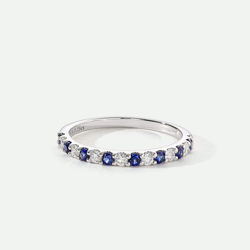 Odette | 9ct White Gold 0.25ct tw Lab Grown Diamond and Created Sapphire Eternity Ring