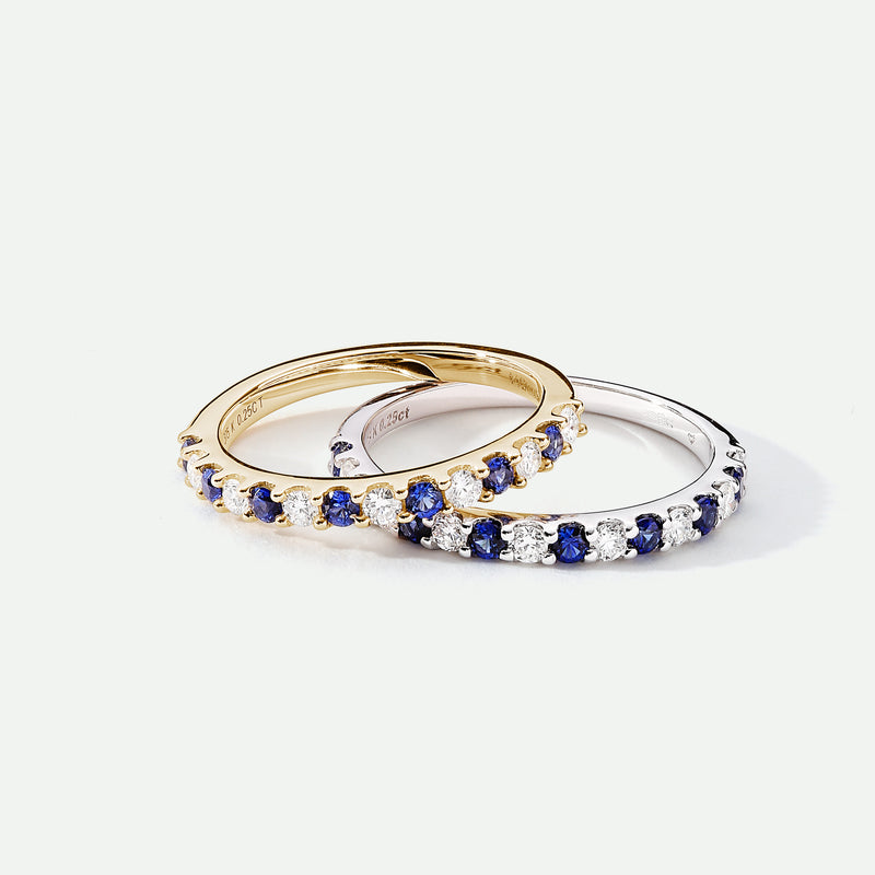 Odette | 9ct White Gold 0.25ct tw Lab Grown Diamond and Created Sapphire Eternity Ring