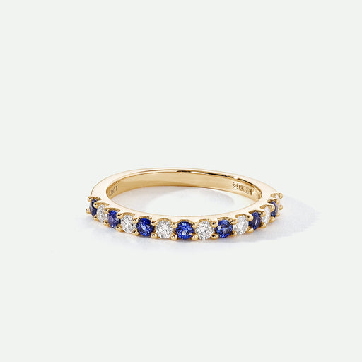 Odette | 9ct Yellow Gold 0.25ct tw Lab Grown Diamond and Created Sapphire Eternity Ring-0