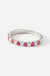 Odette | 9ct White Gold 0.25ct tw Lab Grown Diamond and Created Ruby Eternity Ring-2