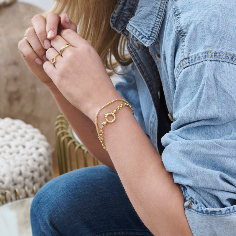 9ct Yellow Gold Rolo Chain Bracelet (5mm) 7 inch