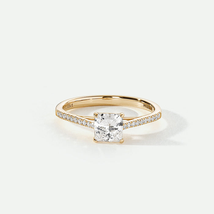 Vivian | 9ct Yellow Gold 0.68ct tw Princess Cut Lab Grown Diamond Engagement Ring-0