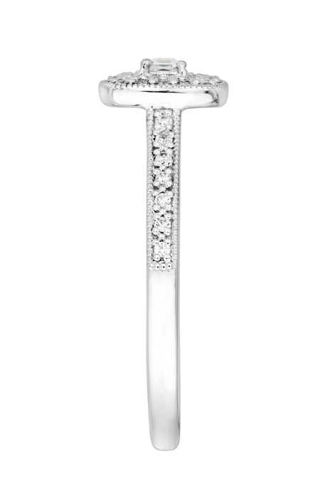 9ct White Gold 0.24ct Diamond Princess Cut Ring