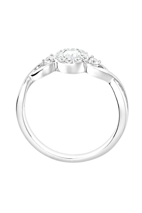 9ct White Gold 0.16ct Diamond Round Infinity Ring