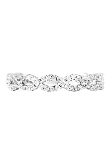 Sterling Silver Cubic Zirconia Weave Ring