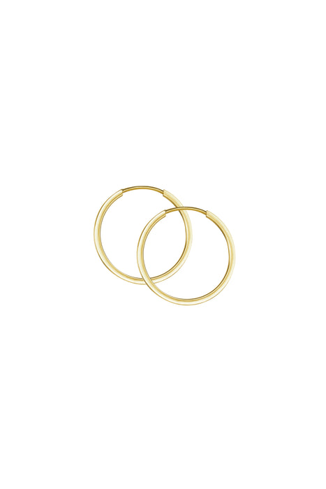 9ct Yellow Gold 15mm Square Sleeper Hoop Earrings